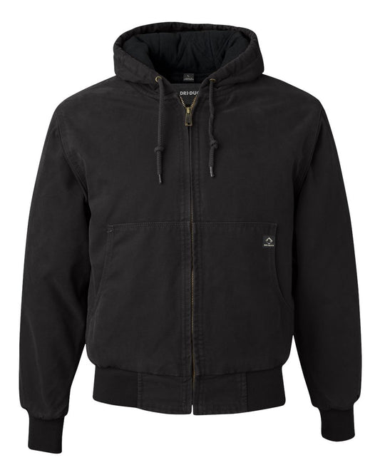 Men's Tall Cheyenne Boulder Cloth™ Hooded Jacket with Tricot Quilt Lining - Front - B65067505 - Black