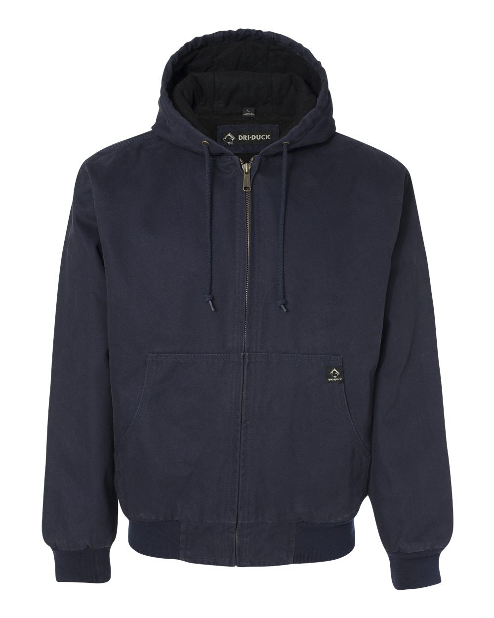 Men's Tall Cheyenne Boulder Cloth™ Hooded Jacket with Tricot Quilt Lining - Front - B65067655 - Navy