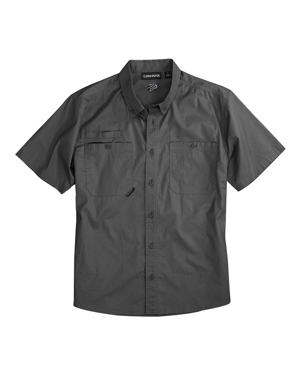 Men's Craftsman Woven Short Sleeve Shirt - Front - B04367093 - Gunmetal
