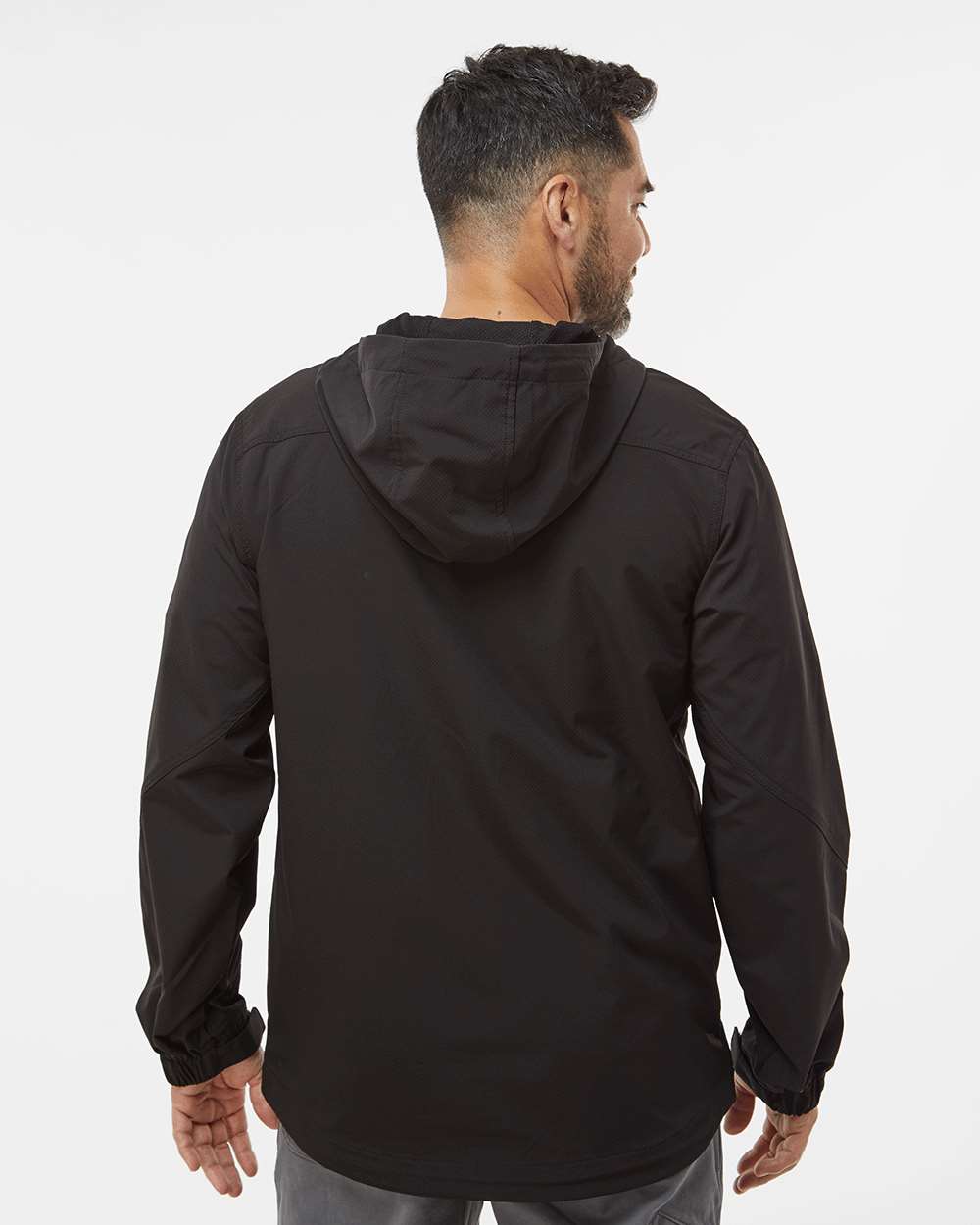 Men's Apex Soft Shell Hooded Jacket - OnModelBack - B40567503 - Black