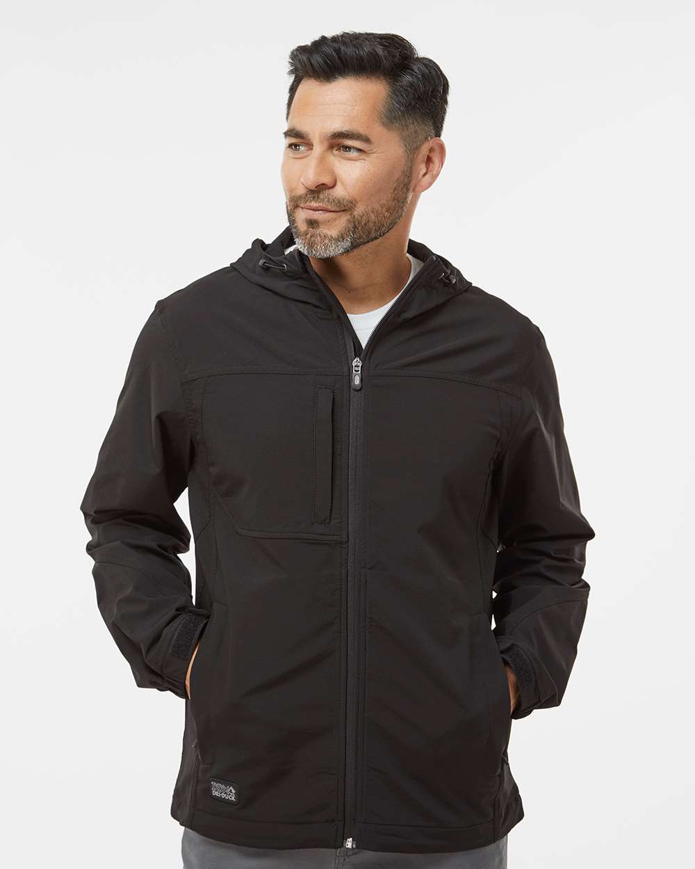Men's Apex Soft Shell Hooded Jacket - OnModelFront - B40567503 - Black