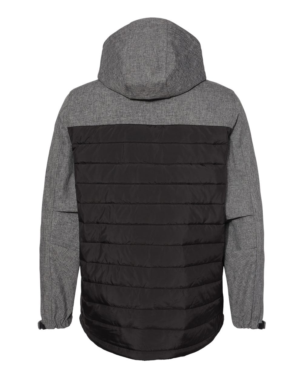 Men's Pinnacle Soft Shell Puffer Jacket - Back - B02167513 - Black Heather/ Black