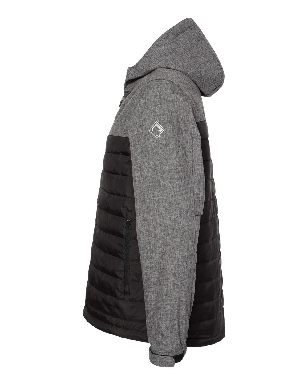 Men's Pinnacle Soft Shell Puffer Jacket - DirectSide - B02167513 - Black Heather/ Black