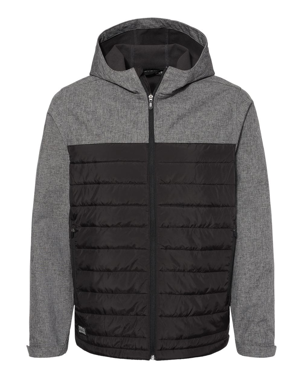 Men's Pinnacle Soft Shell Puffer Jacket - Front - B02167513 - Black Heather/ Black