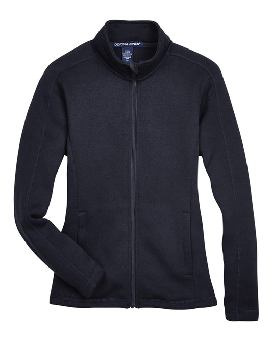 Women's Bristol Full-Zip Sweater Fleece Jacket - Front - B709B2502 - Black