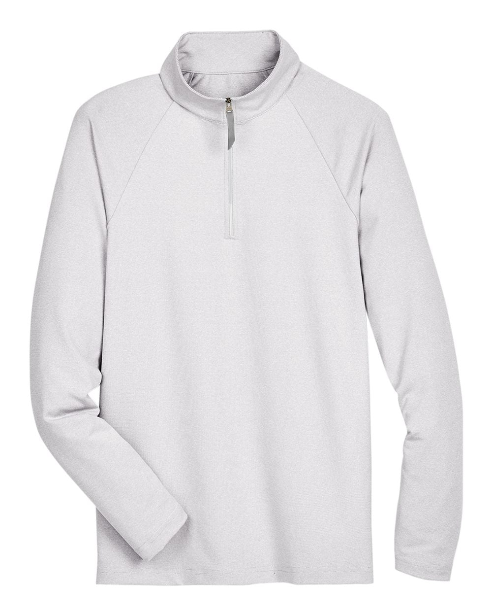 Men's CrownLux Performance® Clubhouse Micro-Stripe Quarter-Zip Pullover - Front - B662B2353 - Silver