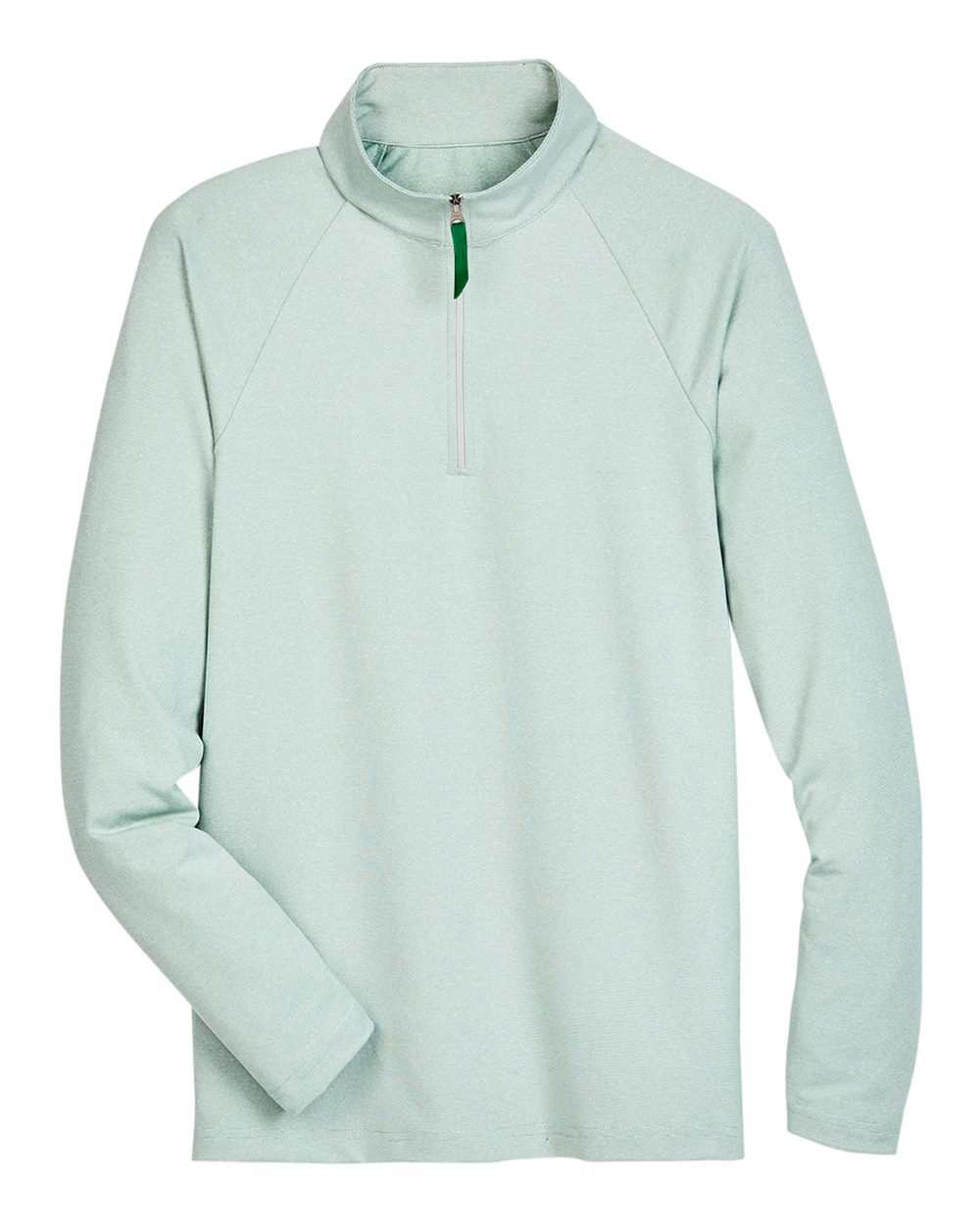 Men's CrownLux Performance® Clubhouse Micro-Stripe Quarter-Zip Pullover - Front - B662B2603 - Kelly Green