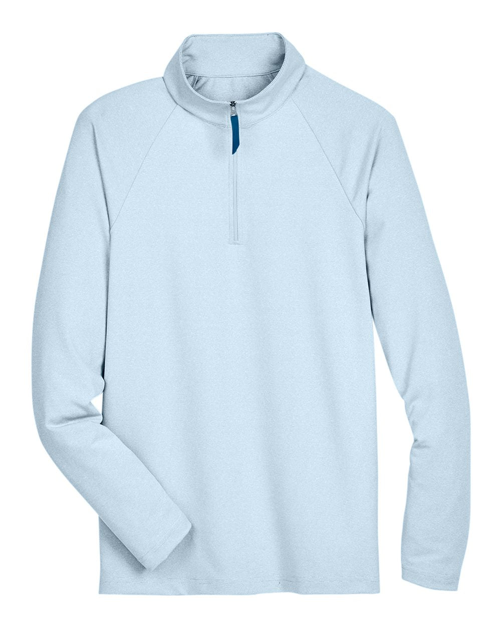 Men's CrownLux Performance® Clubhouse Micro-Stripe Quarter-Zip Pullover - Front - B662B2683 - Ocean Blue