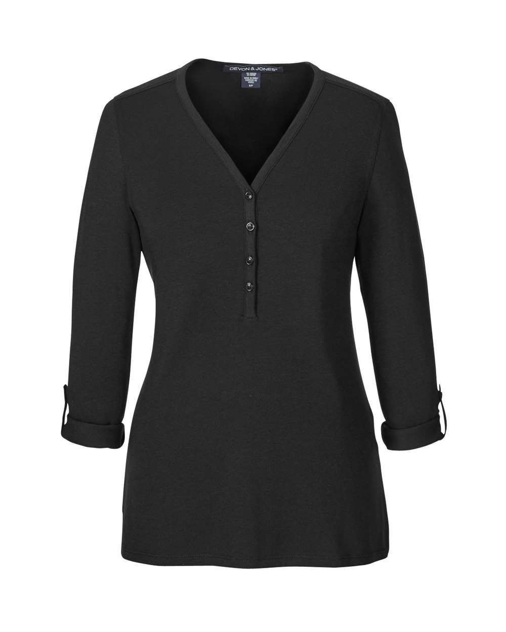 Women's Perfect Fit™ Y-Placket Convertible Sleeve Knit Top - Front - B723B2302 - Charity Pink