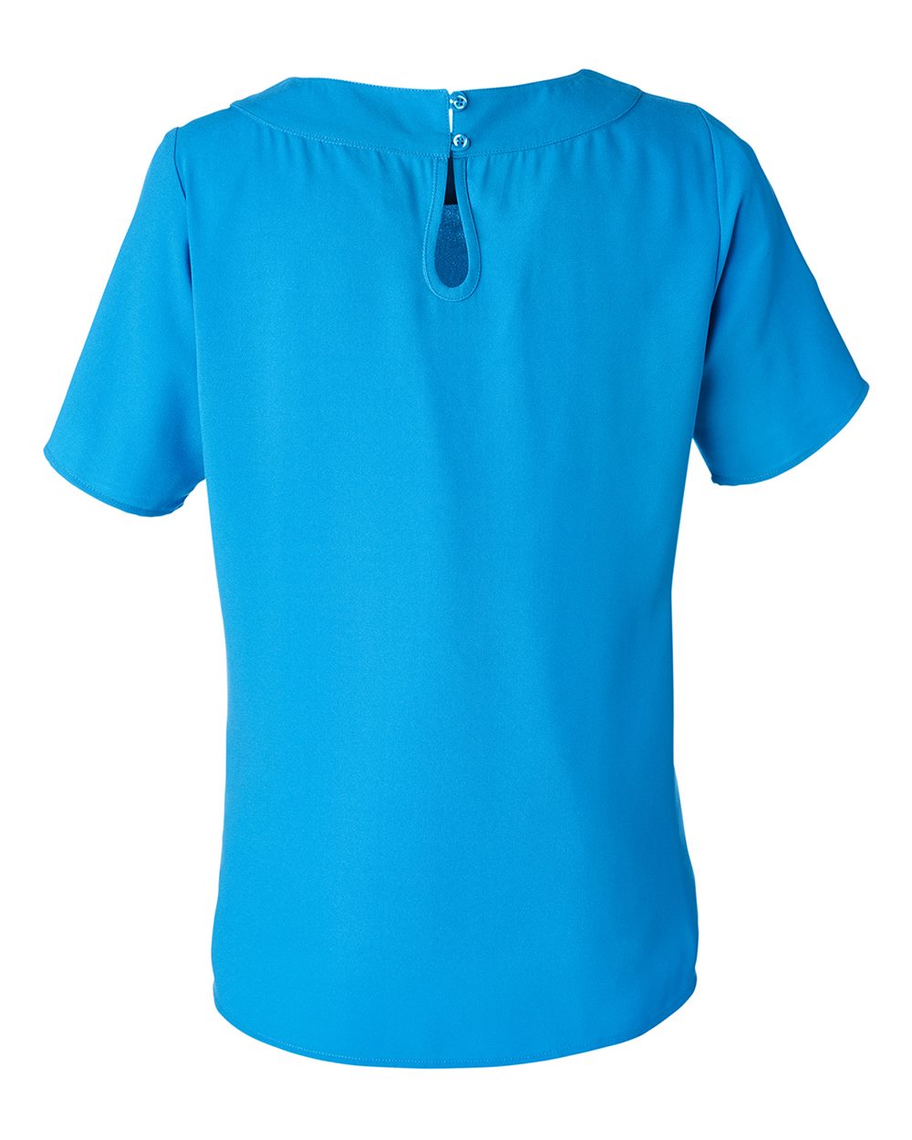 Women's Perfect Fit™ Boat Neck Blouse - Back - B731B2682 - Ocean Blue
