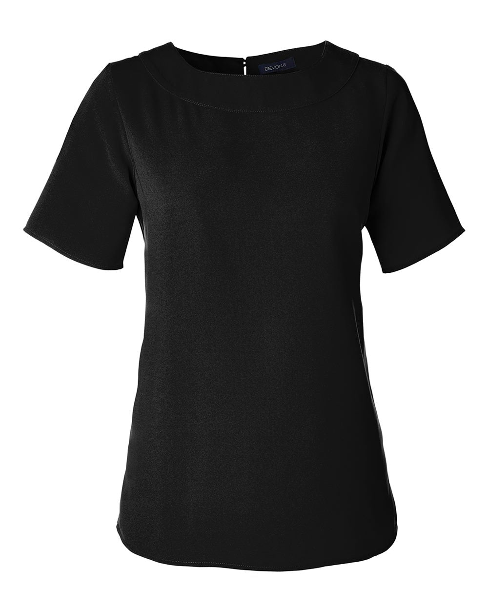 Women's Perfect Fit™ Boat Neck Blouse - Front - B731B2502 - Black