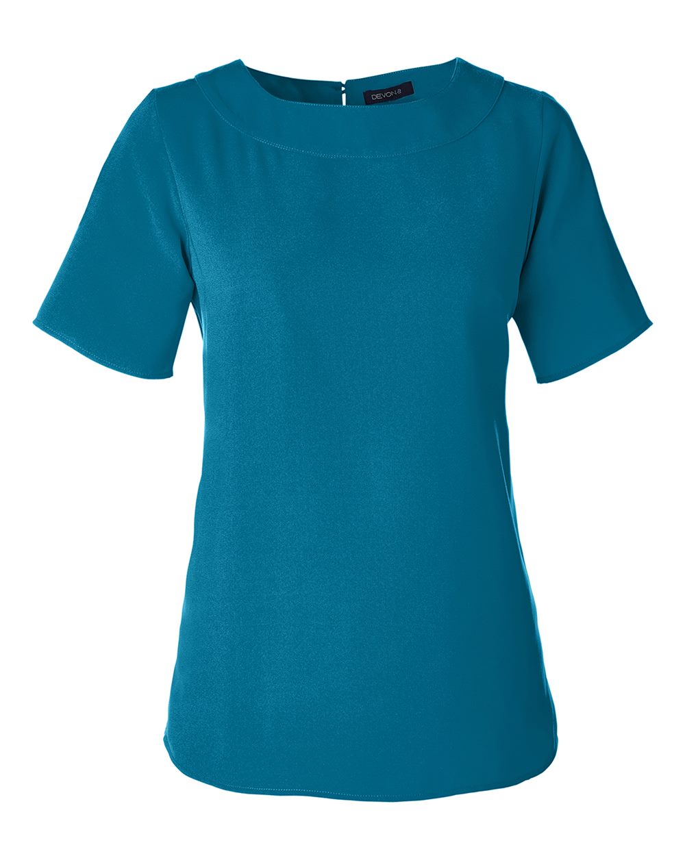 Women's Perfect Fit™ Boat Neck Blouse - Front - B731B2782 - Dark Teal