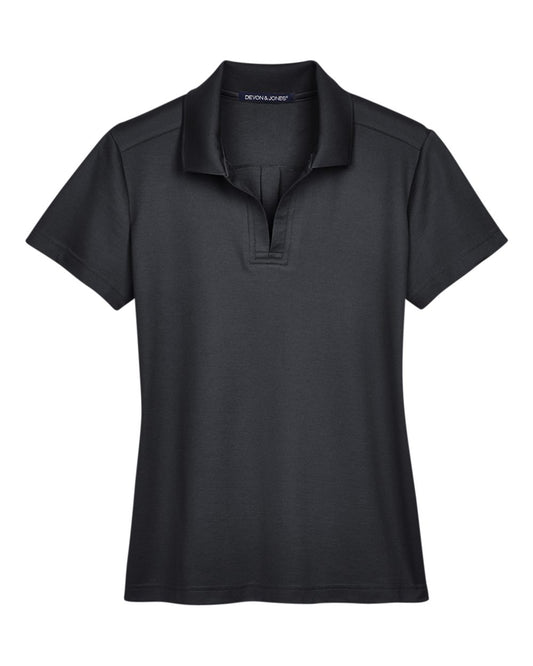Women's CrownLux Performance® Plaited Polo - Front - B640B2502 - Black
