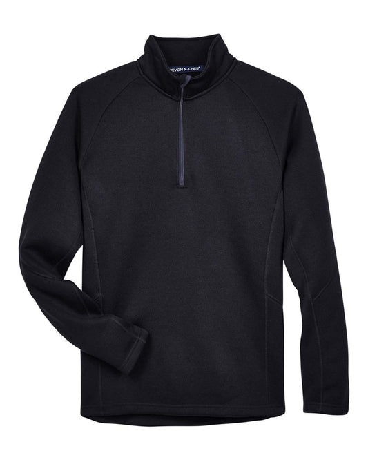 Unisex Bristol Sweater Fleece Quarter-Zip Pullover - Front - B707B2502 - Black
