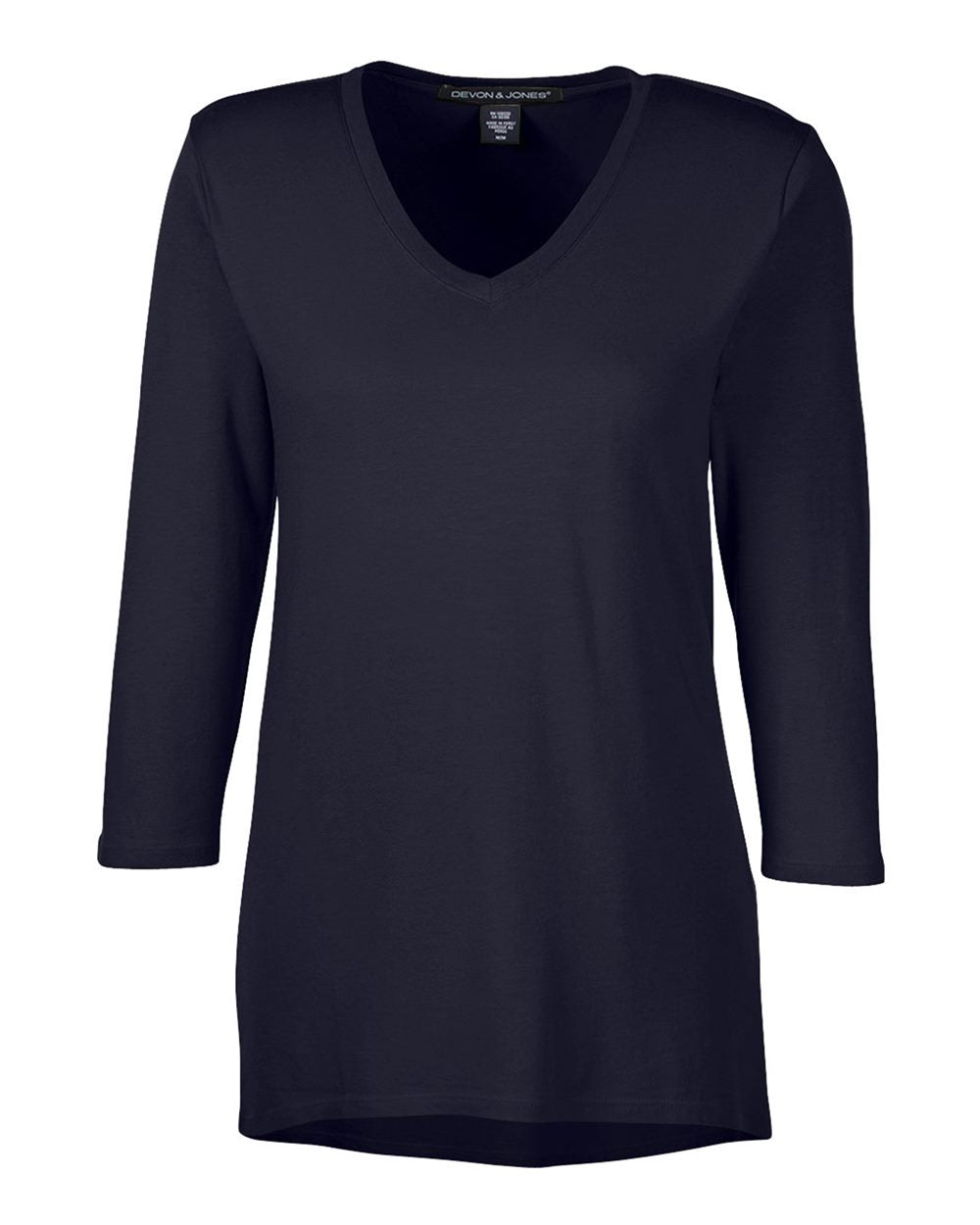 Women's Perfect Fit™ Bracelet-Length V-Neck Top - Front - B722B2502 - Black