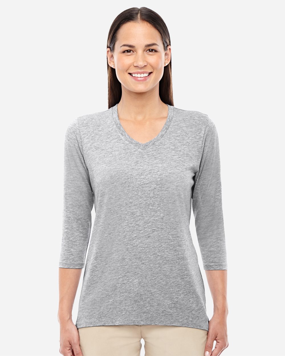 Women's Perfect Fit™ Bracelet-Length V-Neck Top - styleImage
