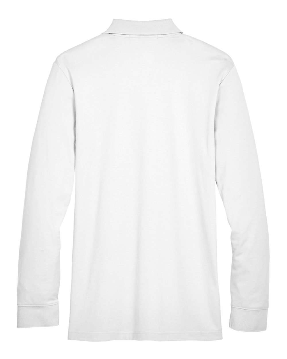 Men's CrownLux Performance® Plaited Long Sleeve Polo - Back - B635B2002 - White