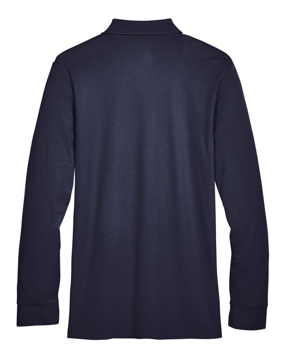 Men's CrownLux Performance® Plaited Long Sleeve Polo - Back - B635B2652 - Navy