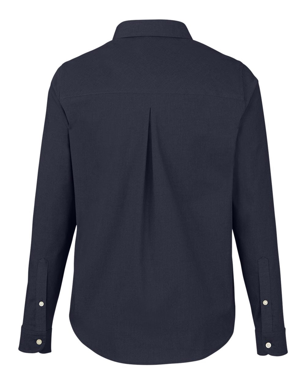 Women's CrownLux Performance® Spencer Poplin Dress Shirt - Back - B670B2652 - Navy Melange