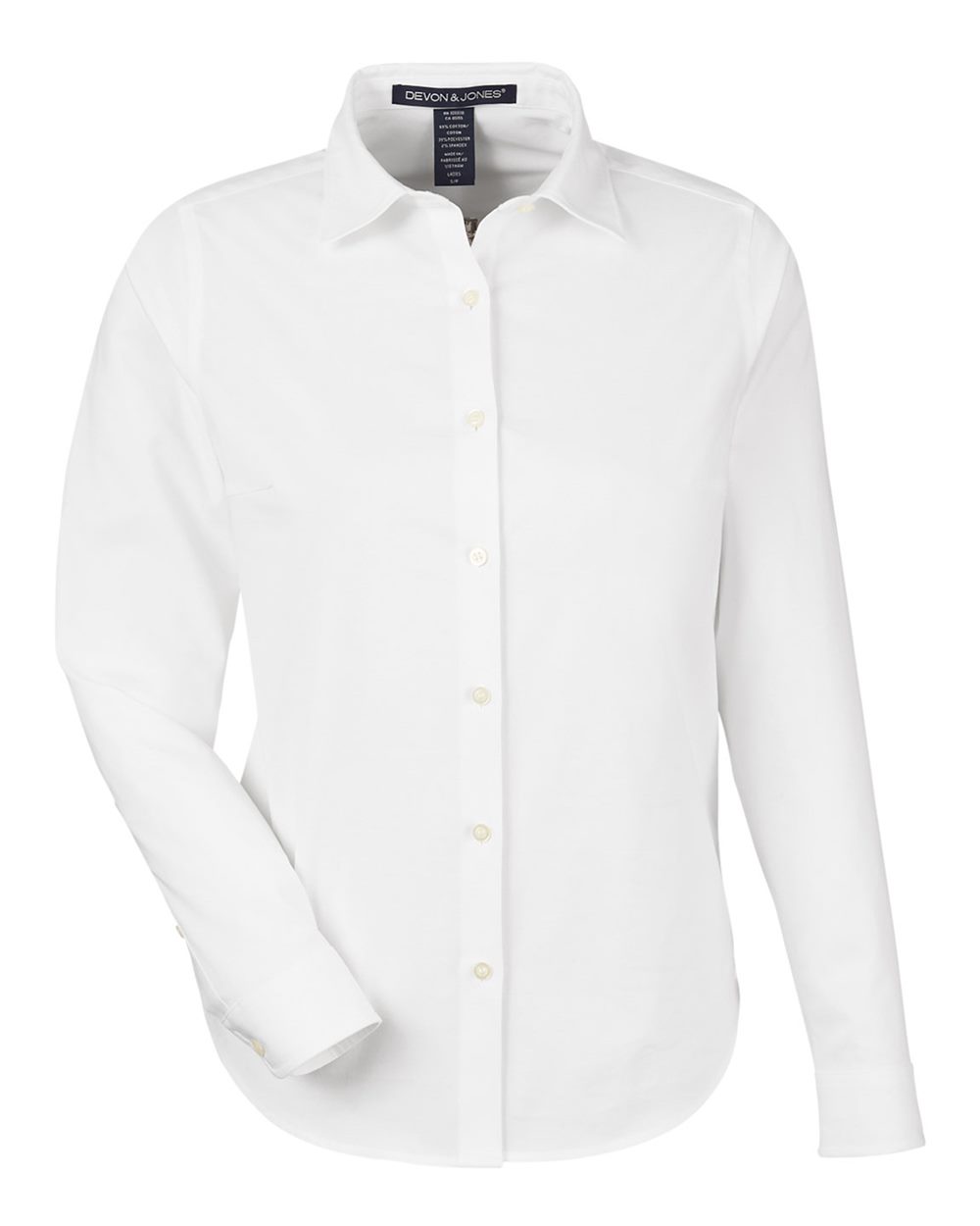 Women's CrownLux Performance® Spencer Poplin Dress Shirt - Front - B670B2002 - White
