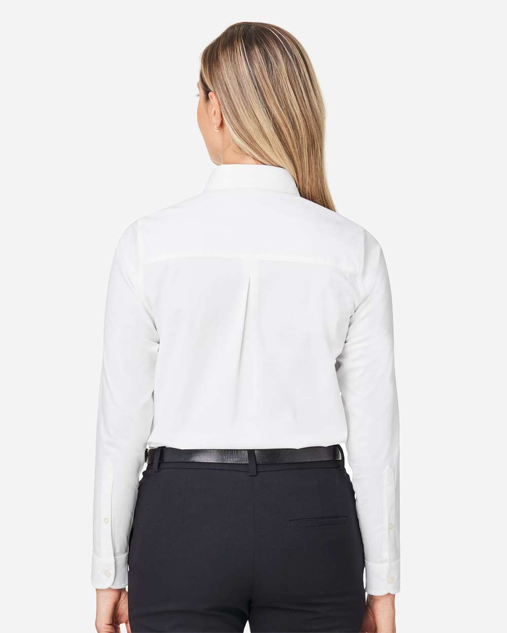 Women's CrownLux Performance® Spencer Poplin Dress Shirt - OnModelBack - B670B2002 - White