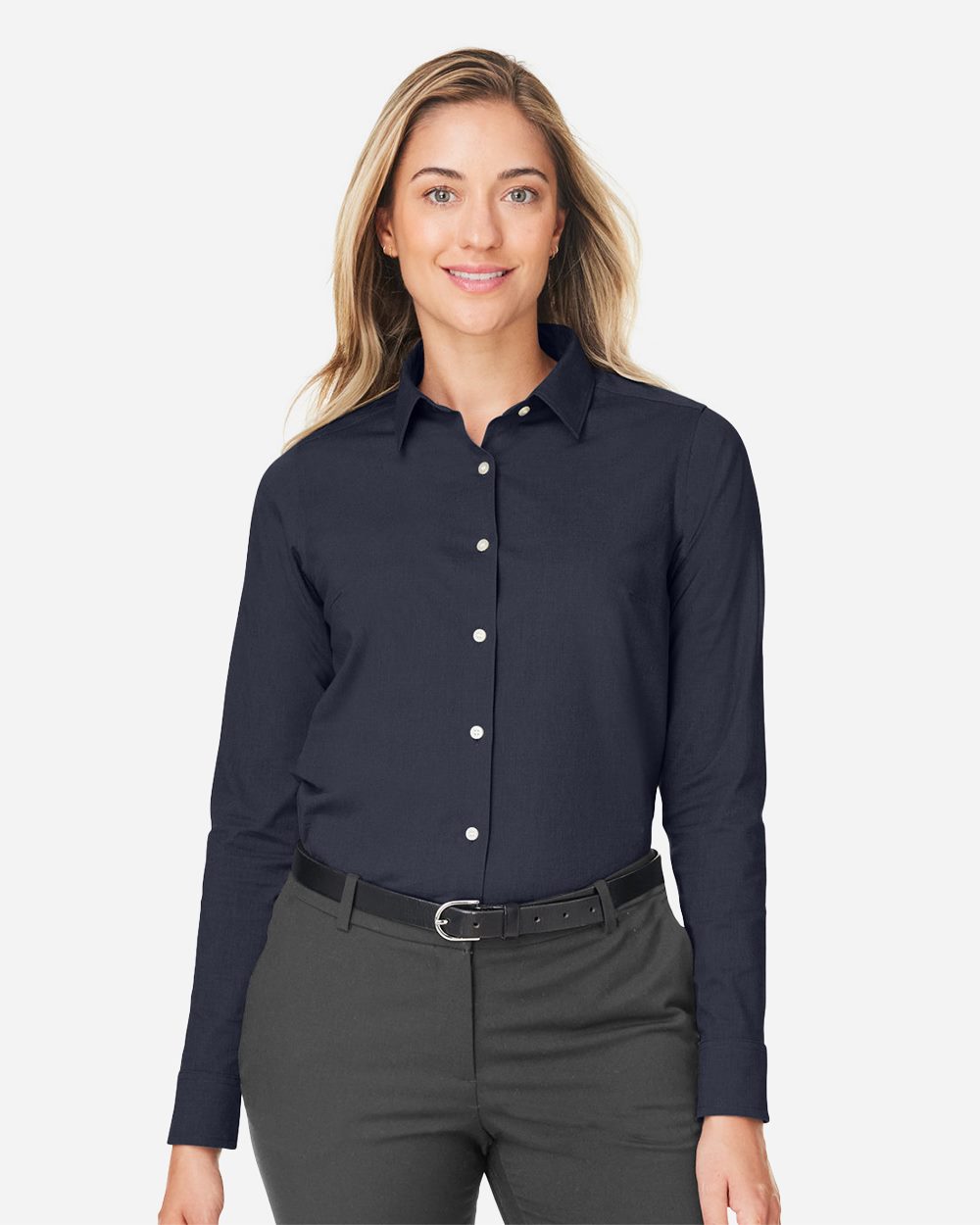 Women's CrownLux Performance® Spencer Poplin Dress Shirt - styleImage