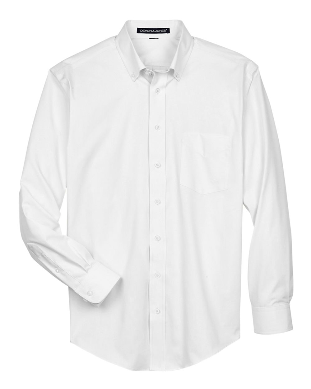 Men's Crown Collection® Oxford Woven Dress Shirt - Front - B602B2003 - White