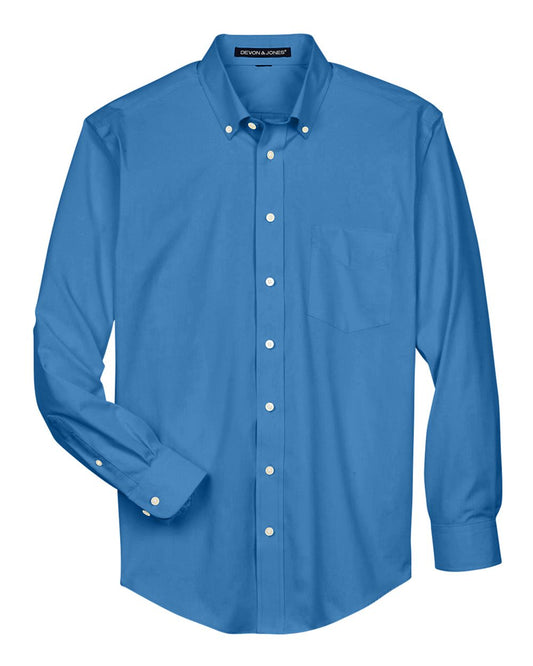 Men's Crown Collection® Oxford Woven Dress Shirt - Front - B602B2103 - French Blue