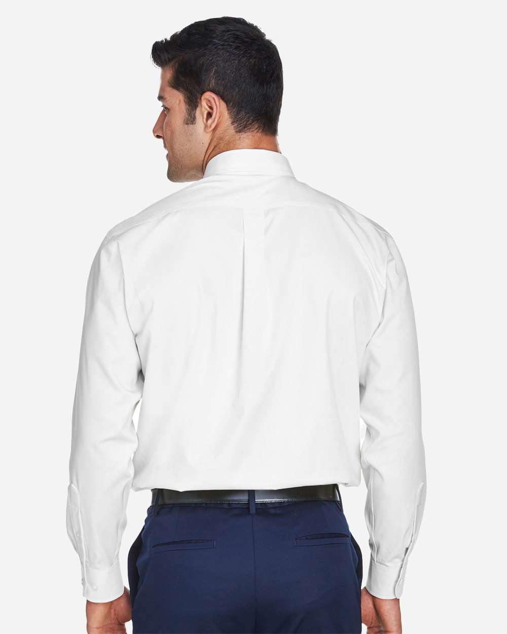 Men's Crown Collection® Oxford Woven Dress Shirt - OnModelBack - B602B2003 - White