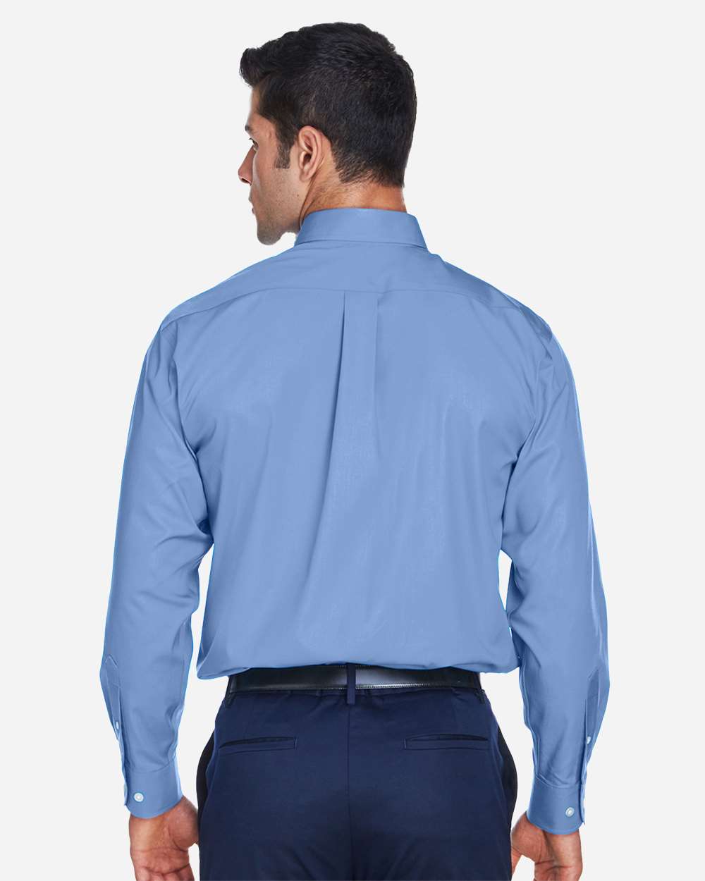 Men's Crown Collection® Oxford Woven Dress Shirt - OnModelBack - B602B2113 - Light Blue