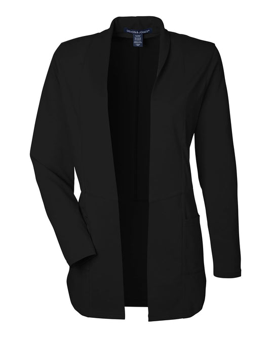 Women's Raleigh Stretch Cardigan - Front - B719B2502 - Black