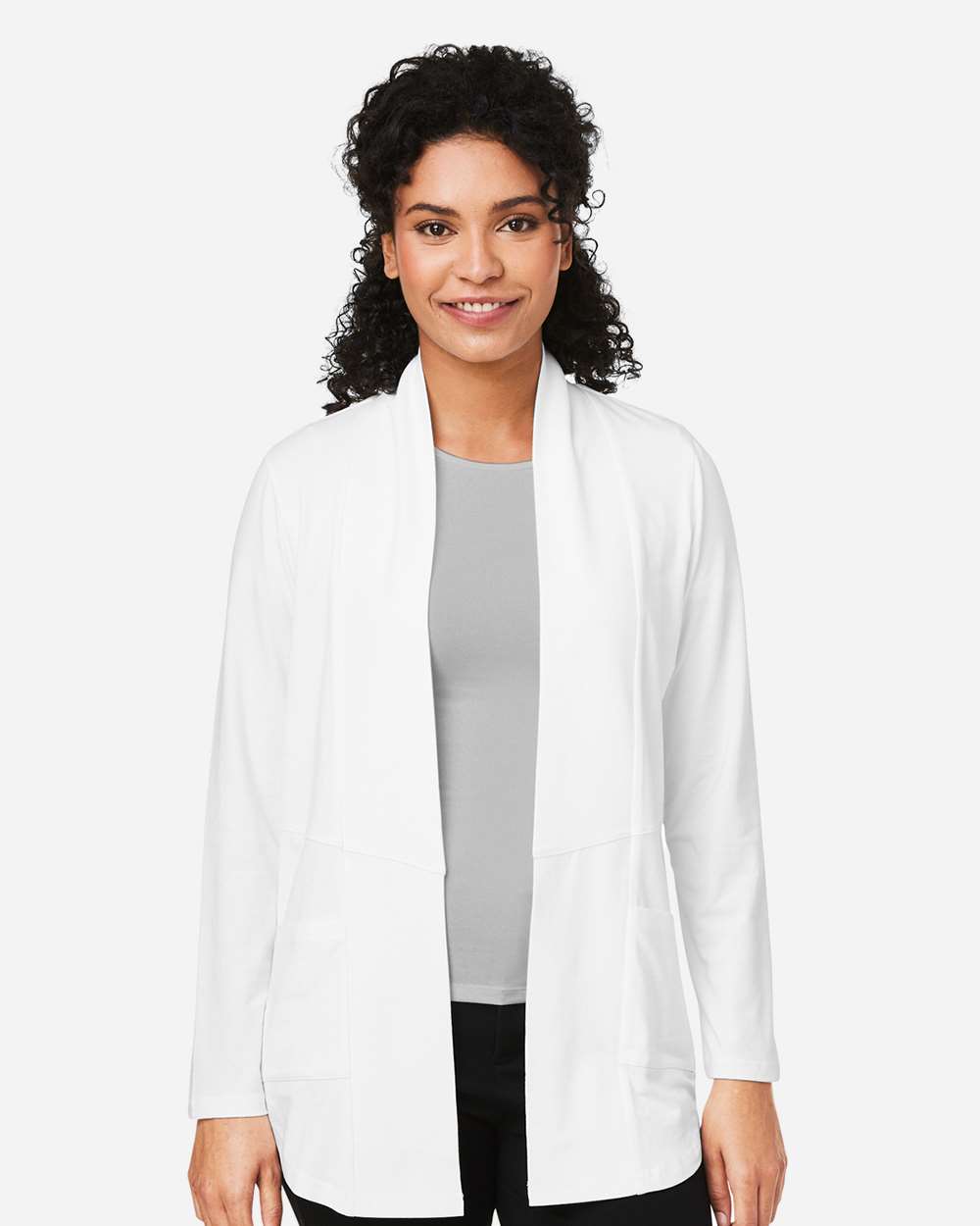 Women's Raleigh Stretch Cardigan - OnModelFront - B719B2002 - White