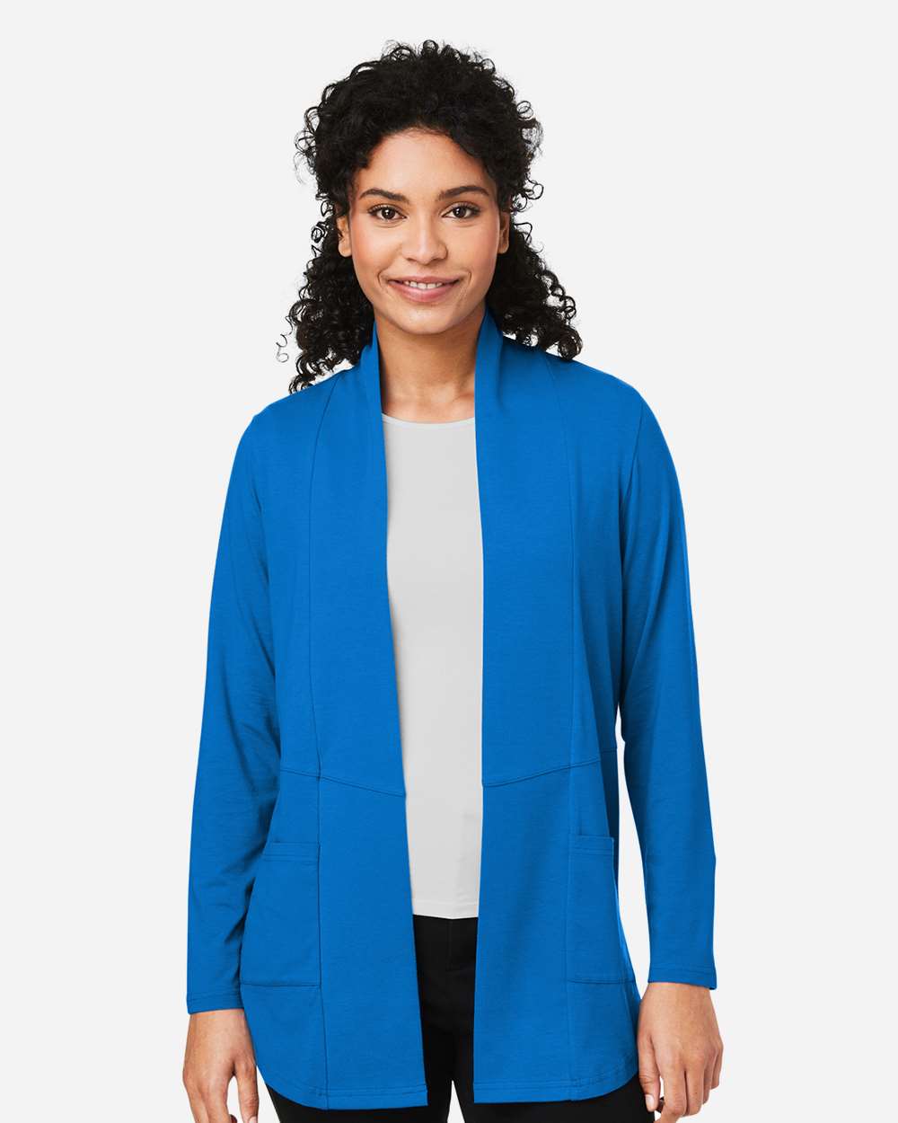 Women's Raleigh Stretch Cardigan - OnModelFront - B719B2252 - French Blue