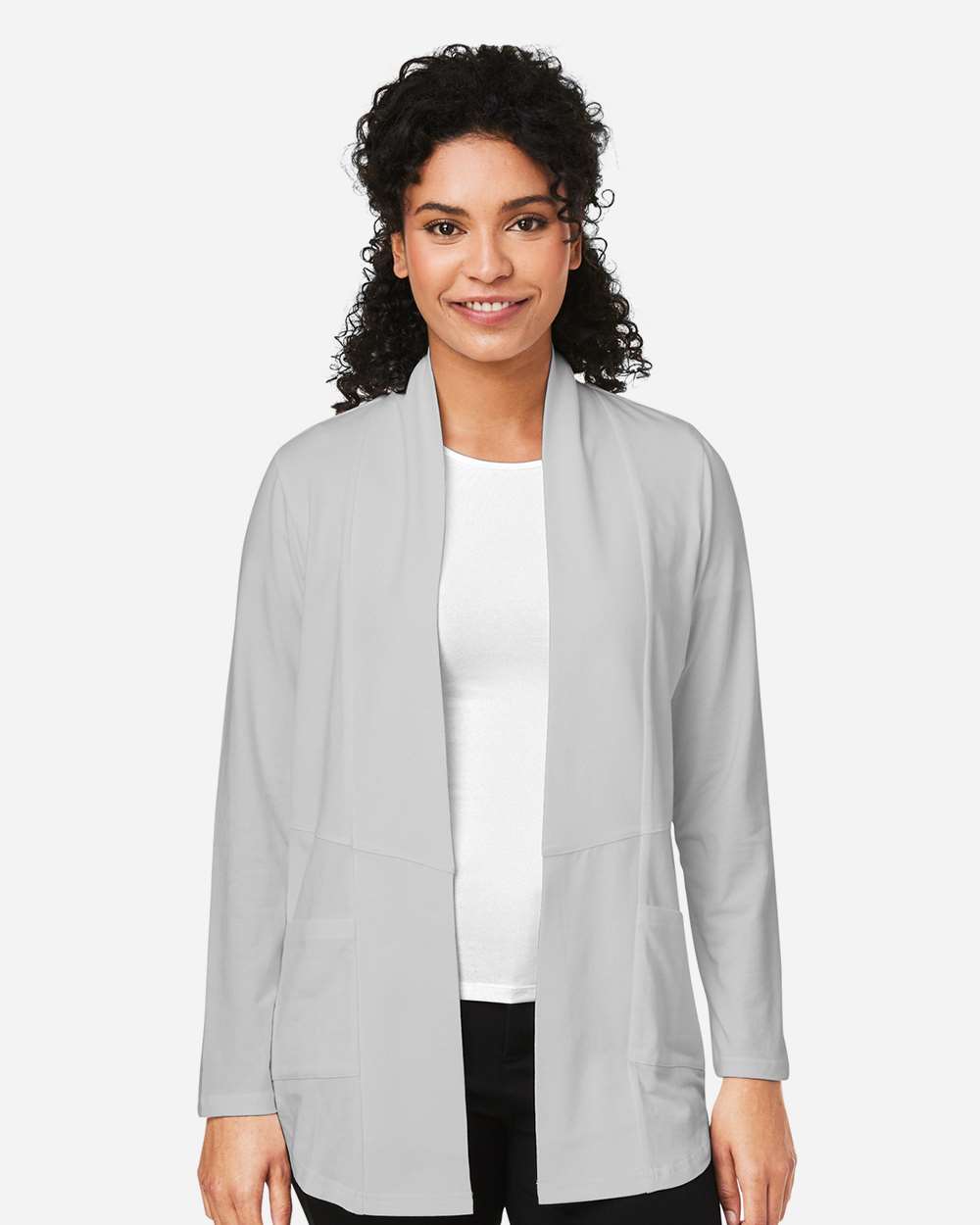 Women's Raleigh Stretch Cardigan - OnModelFront - B719B2352 - Grey
