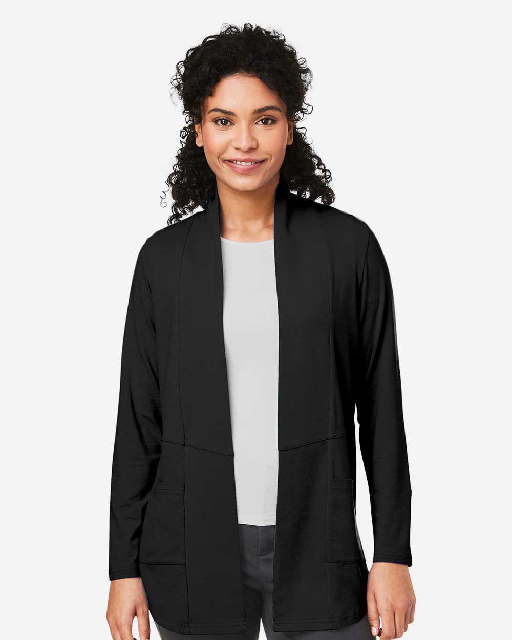 Women's Raleigh Stretch Cardigan - OnModelFront - B719B2502 - Black