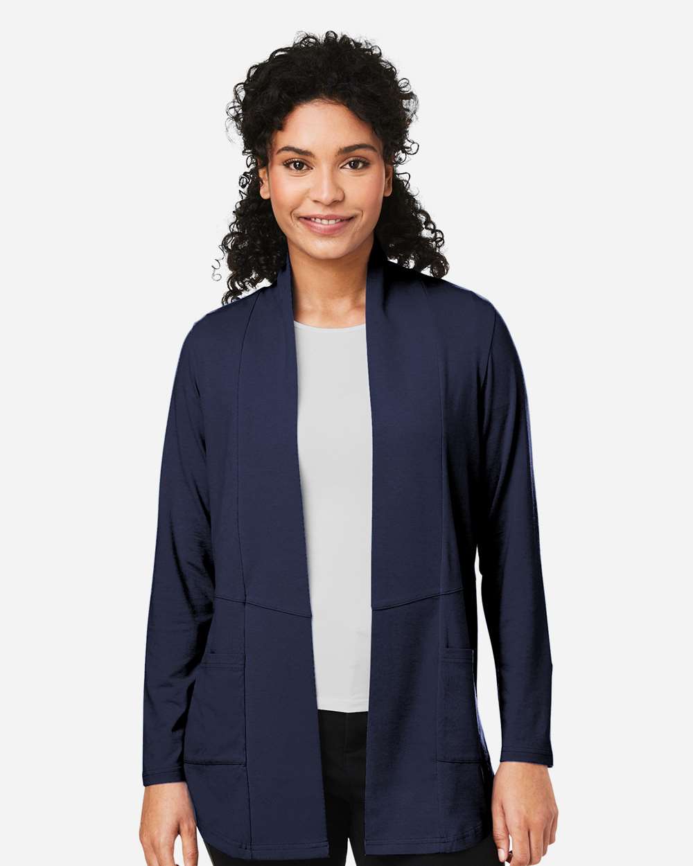 Women's Raleigh Stretch Cardigan - OnModelFront - B719B2652 - Navy