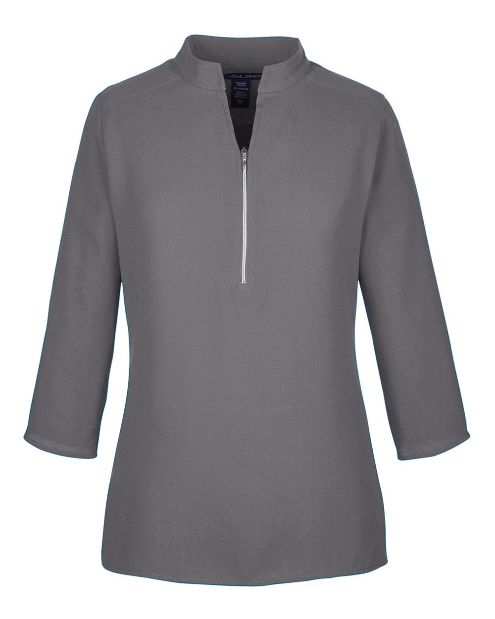 Women's Perfect Fit™  Three-Quarter Sleeve Crepe Tunic - Front - B729B2132 - Graphite
