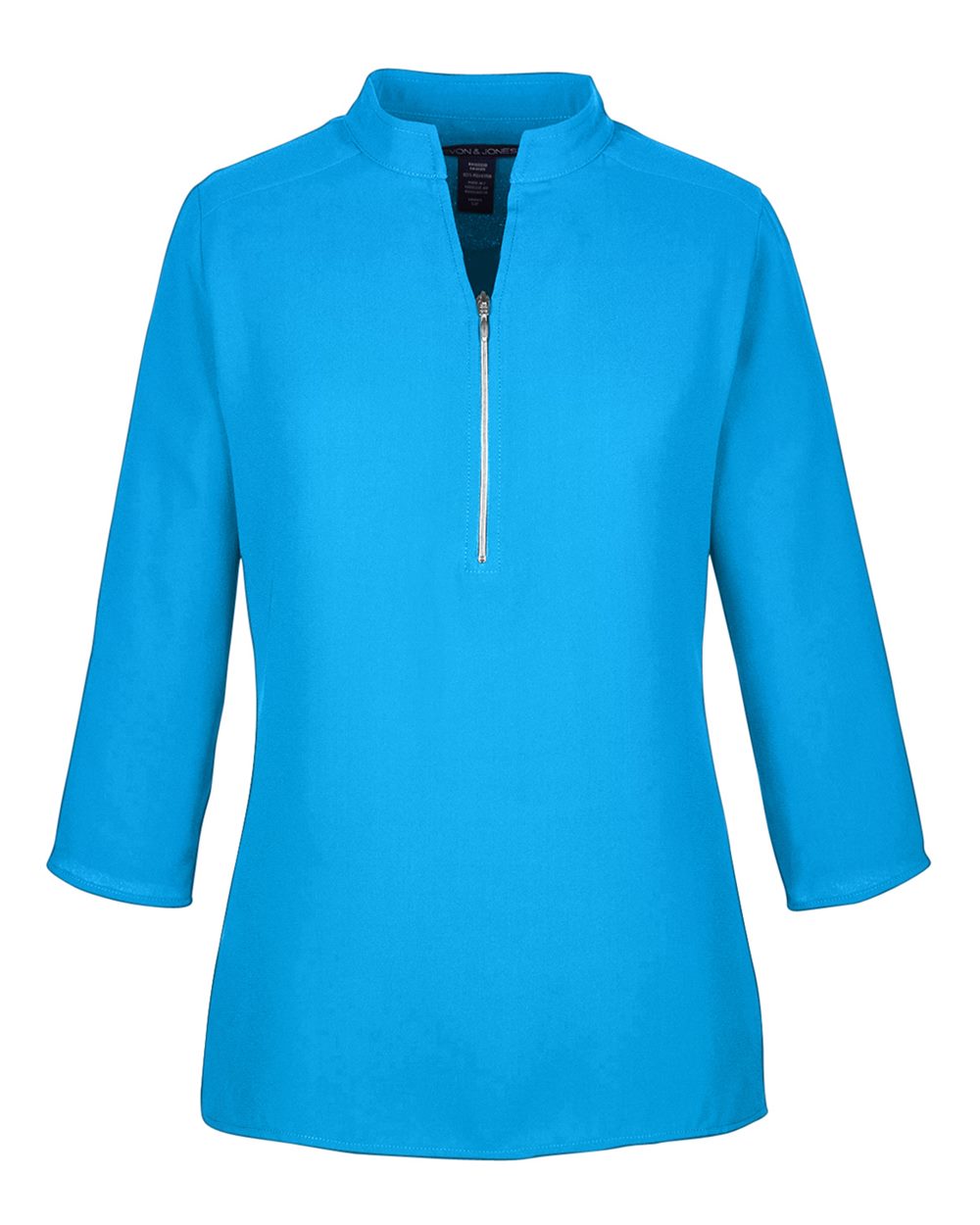 Women's Perfect Fit™  Three-Quarter Sleeve Crepe Tunic - Front - B729B2682 - Ocean Blue