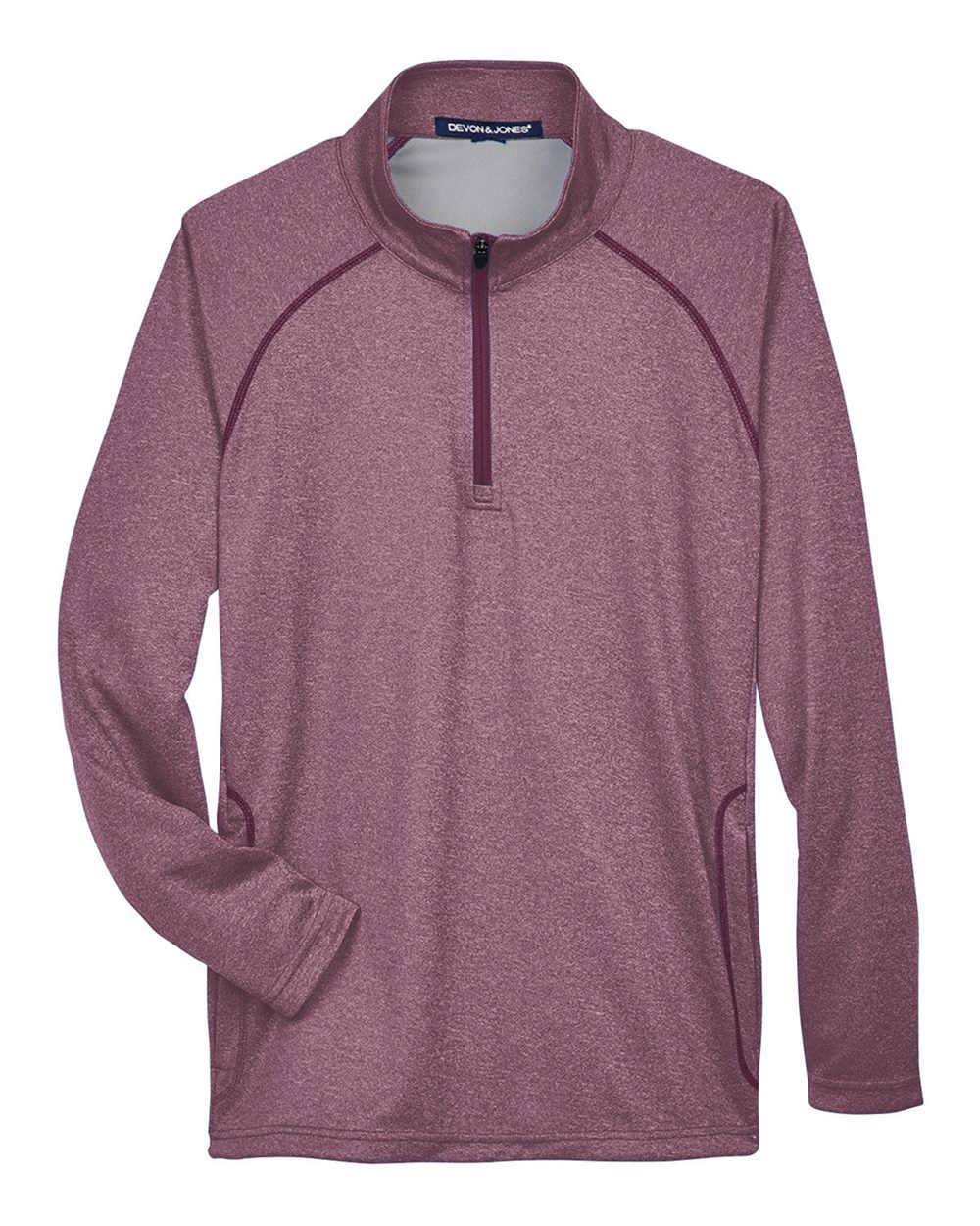 Men's Stretch Tech-Shell® Compass Quarter-Zip Pullover - Front - B656B2123 - Burgundy Heather