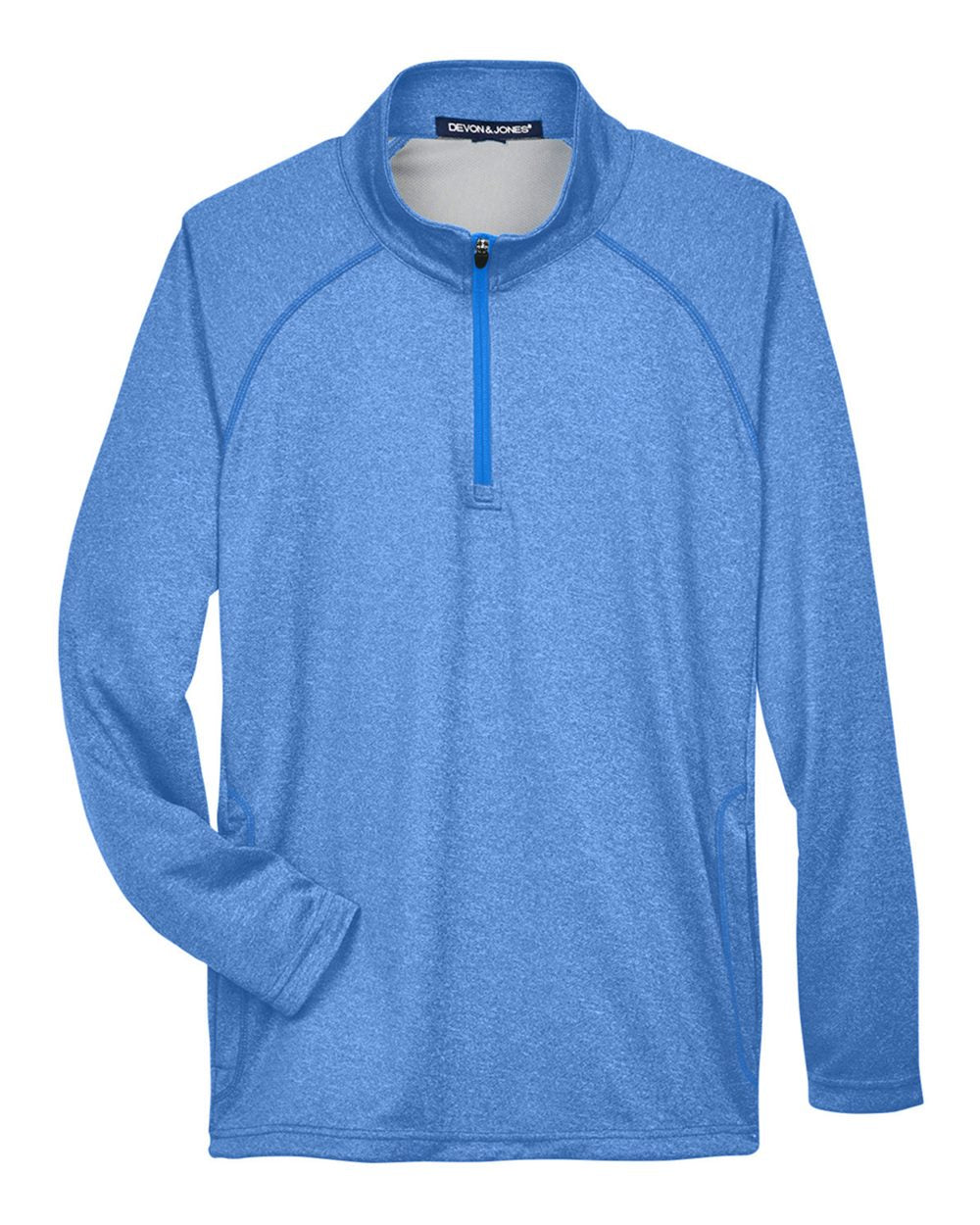 Men's Stretch Tech-Shell® Compass Quarter-Zip Pullover - Front - B656B2259 - French Blue Heather