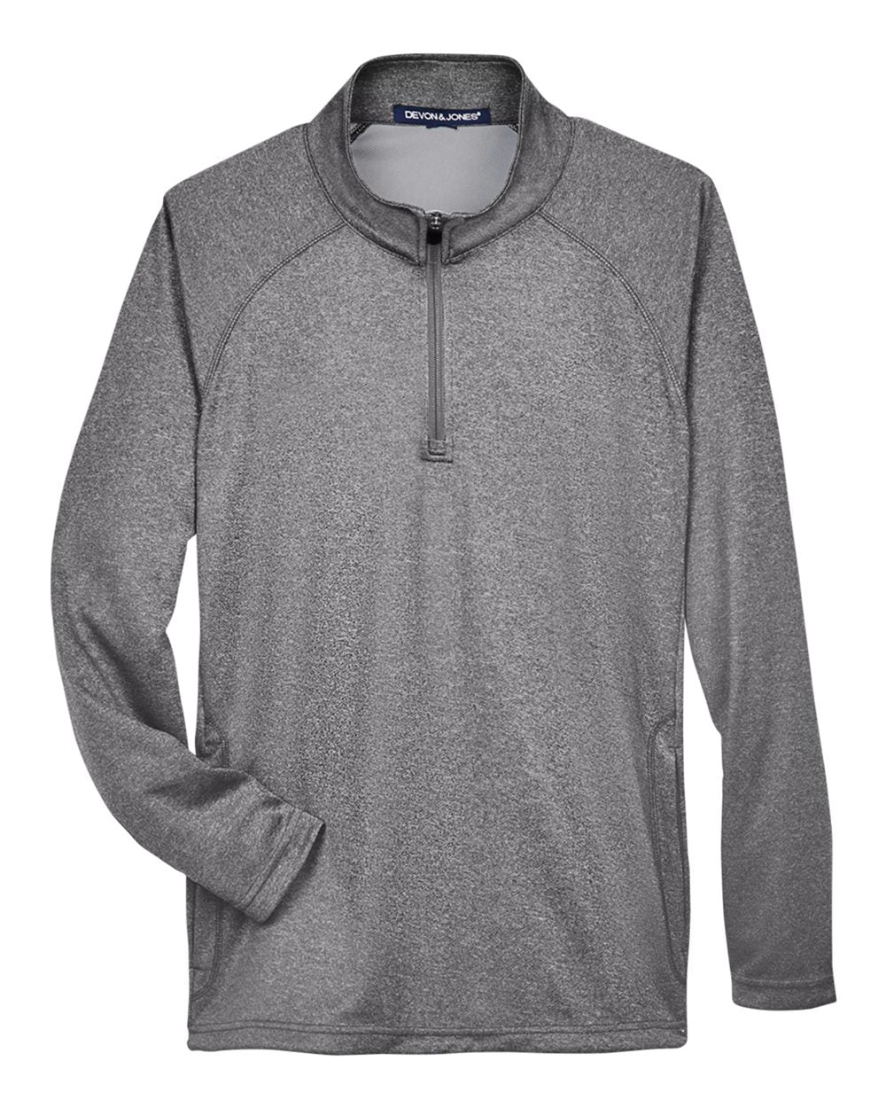 Men's Stretch Tech-Shell® Compass Quarter-Zip Pullover - Front - B656B2353 - Dark Grey Heather
