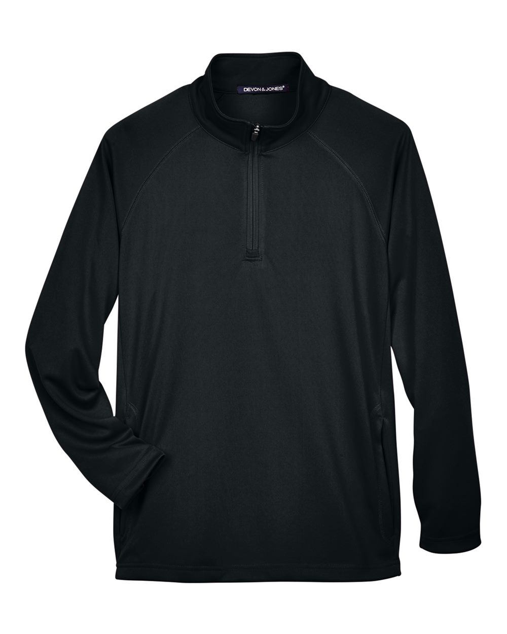 Men's Stretch Tech-Shell® Compass Quarter-Zip Pullover - Front - B656B2503 - Black