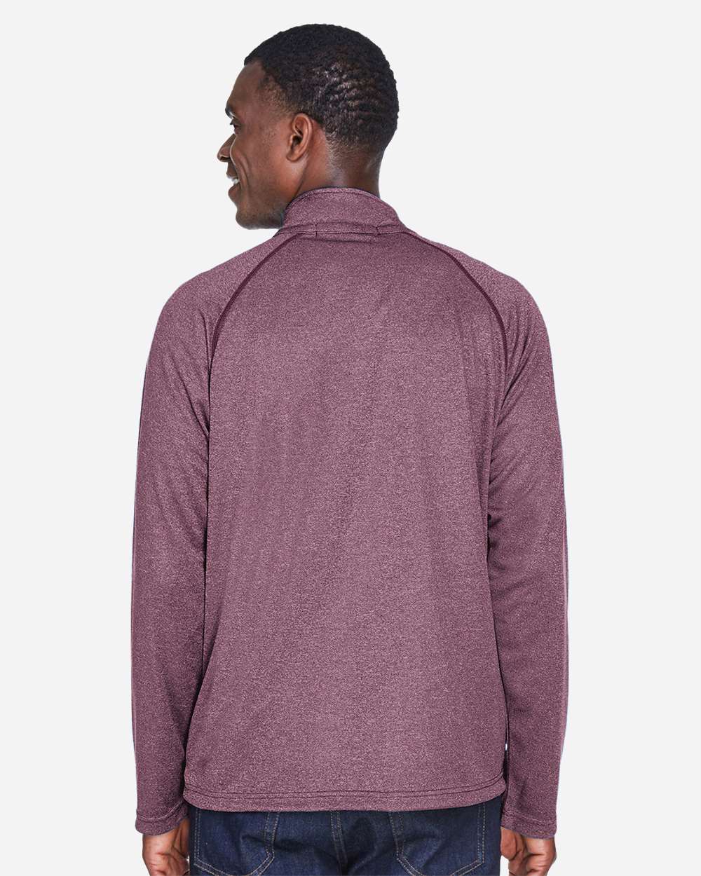 Men's Stretch Tech-Shell® Compass Quarter-Zip Pullover - OnModelBack - B656B2123 - Burgundy Heather
