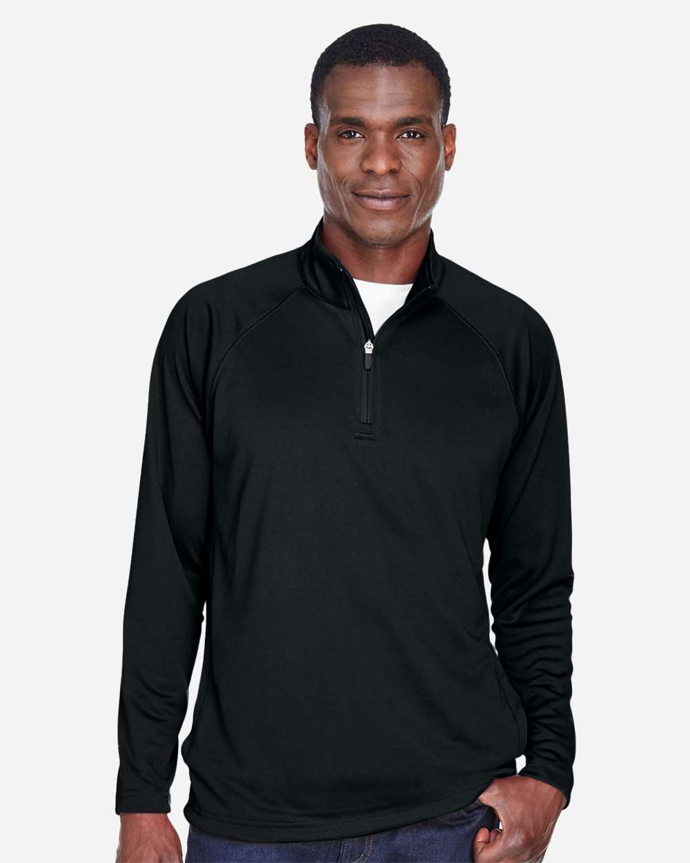 Men's Stretch Tech-Shell® Compass Quarter-Zip Pullover - OnModelFront - B656B2503 - Black
