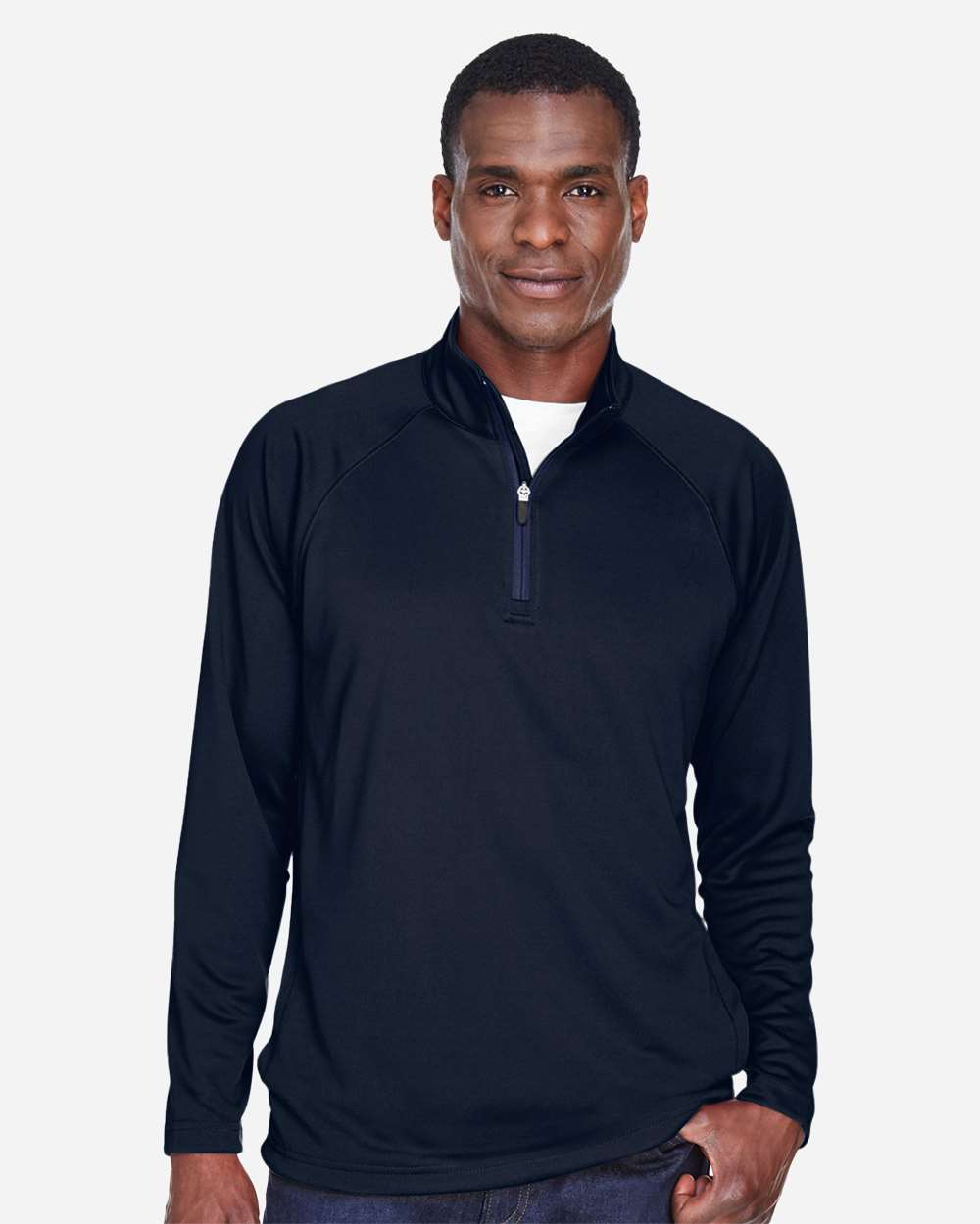 Men's Stretch Tech-Shell® Compass Quarter-Zip Pullover - OnModelFront - B656B2653 - Navy