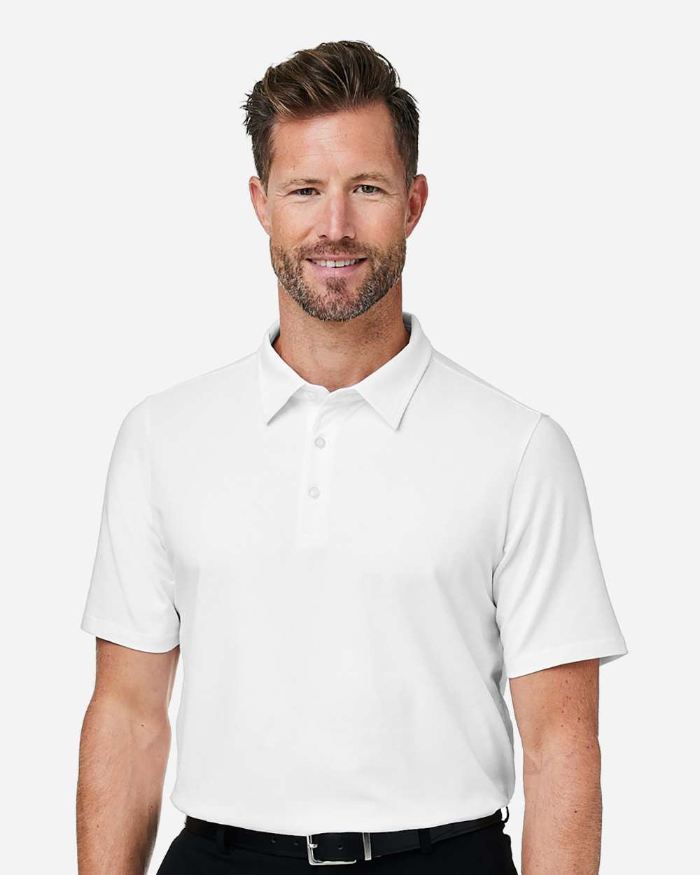 Men's Raleigh Stretch Polo - OnModelFront - B624B2003 - White