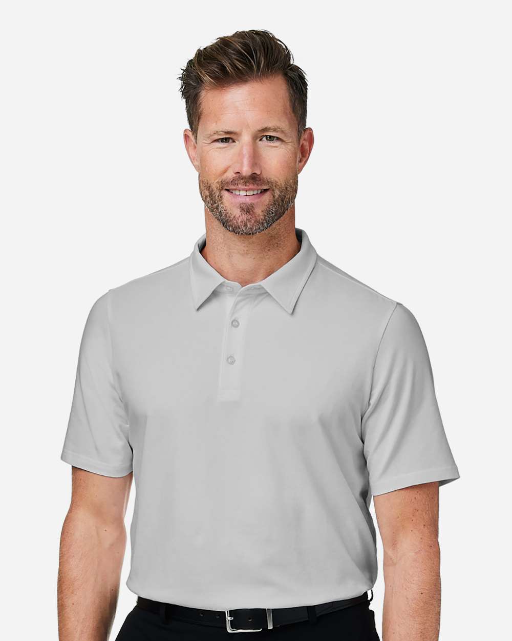 Men's Raleigh Stretch Polo - OnModelFront - B624B2353 - Grey