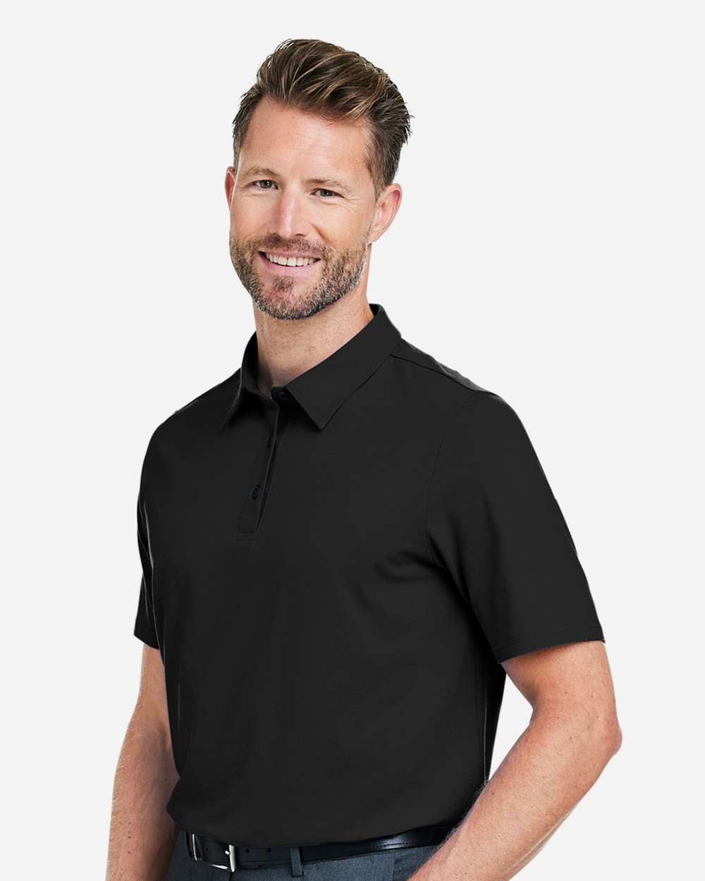 Men's Raleigh Stretch Polo - OnModelSide - B624B2503 - Black