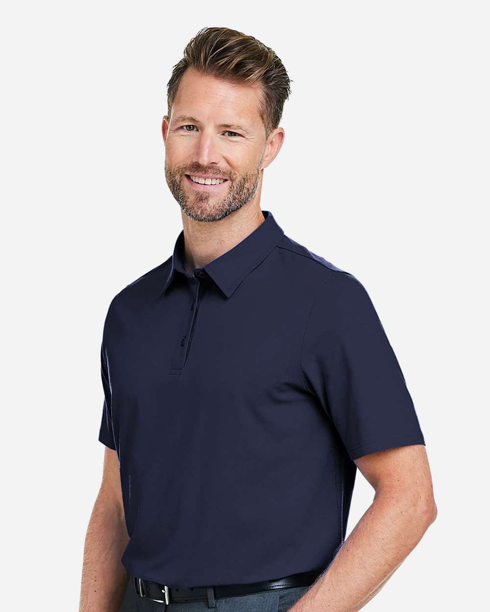 Men's Raleigh Stretch Polo - OnModelSide - B624B2653 - Navy