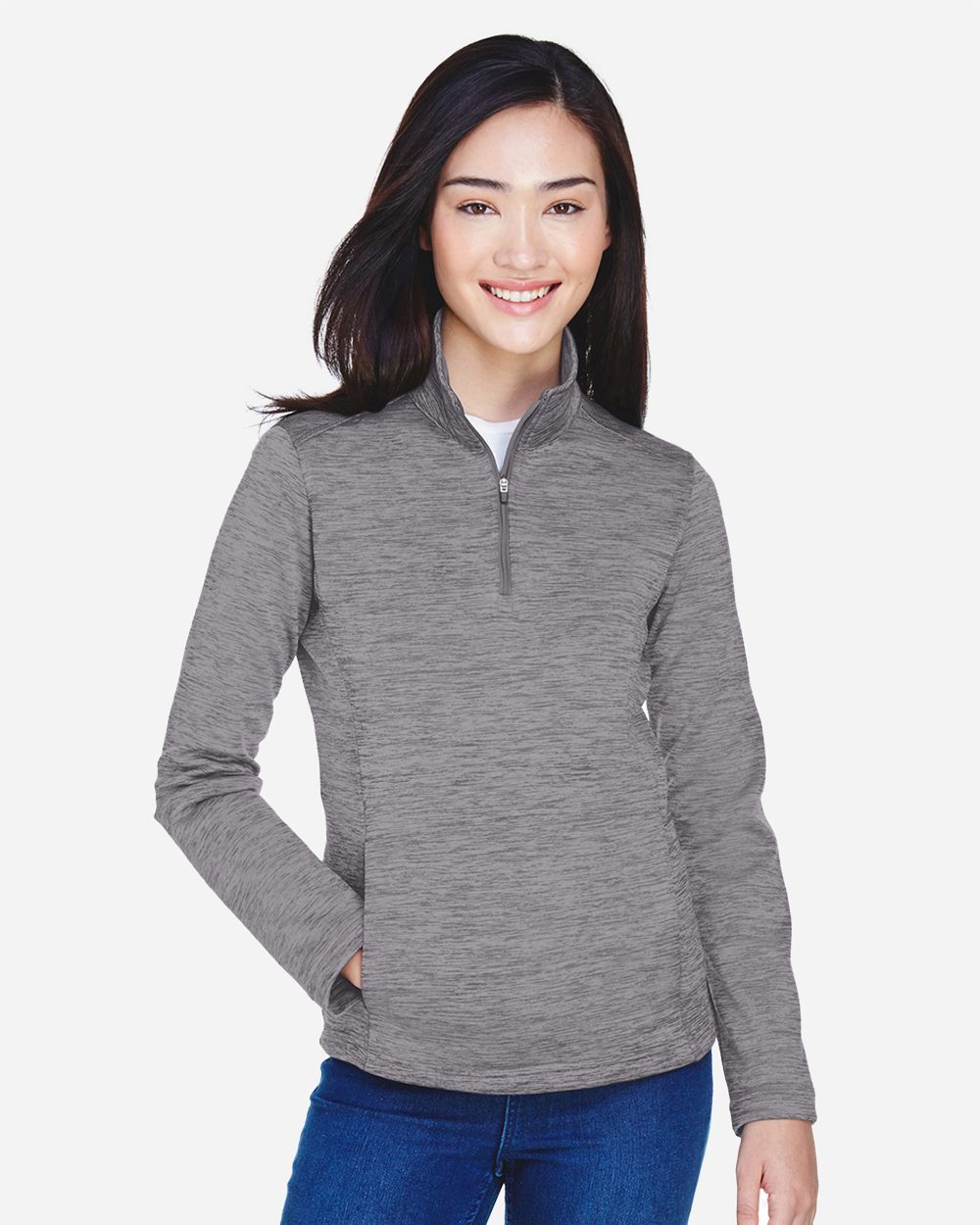 Women's Newbury Mélange Fleece Quarter-Zip Pullover - styleImage
